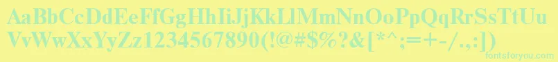 TensecBoldフォントについての詳細 フォントTensecBold – 黄色い背景に緑の文字