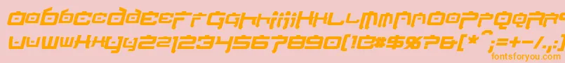 NipponTechBoldItalic Font – Orange Fonts on Pink Background