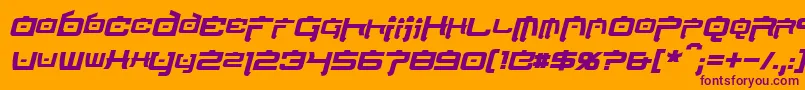 NipponTechBoldItalic Font – Purple Fonts on Orange Background