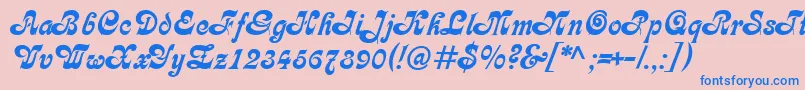 CalligraphMedium Font – Blue Fonts on Pink Background