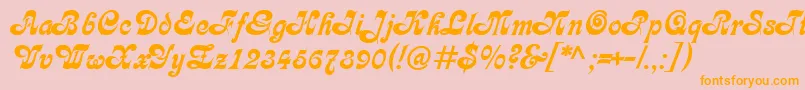 CalligraphMedium Font – Orange Fonts on Pink Background