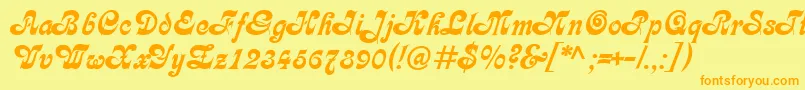 CalligraphMedium Font – Orange Fonts on Yellow Background