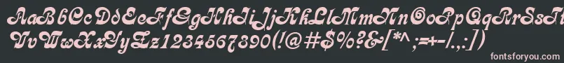 CalligraphMedium-fontti – vaaleanpunaiset fontit mustalla taustalla