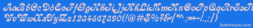 CalligraphMedium Font – Pink Fonts on Blue Background