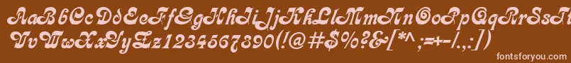 CalligraphMedium Font – Pink Fonts on Brown Background
