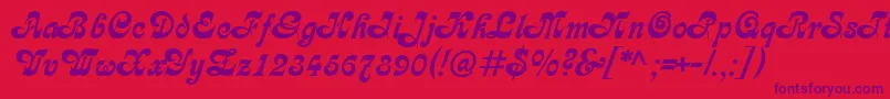 CalligraphMedium Font – Purple Fonts on Red Background