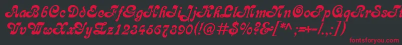 CalligraphMedium Font – Red Fonts on Black Background