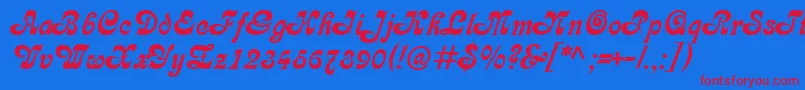 CalligraphMedium Font – Red Fonts on Blue Background