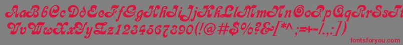 CalligraphMedium-fontti – punaiset fontit harmaalla taustalla