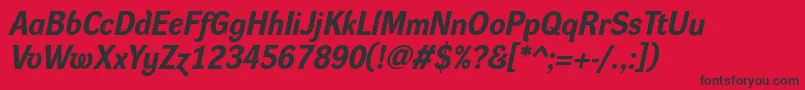 DynagroteskrBolditalic Font – Black Fonts on Red Background