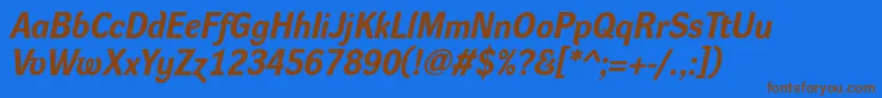DynagroteskrBolditalic Font – Brown Fonts on Blue Background