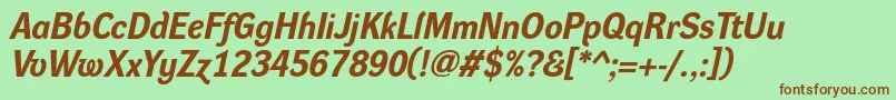 DynagroteskrBolditalic Font – Brown Fonts on Green Background