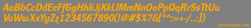 DynagroteskrBolditalic Font – Orange Fonts on Gray Background