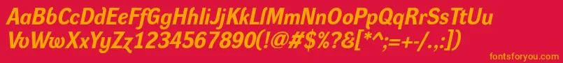 DynagroteskrBolditalic Font – Orange Fonts on Red Background