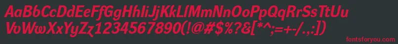 DynagroteskrBolditalic Font – Red Fonts on Black Background