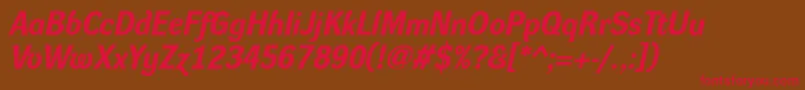 DynagroteskrBolditalic Font – Red Fonts on Brown Background