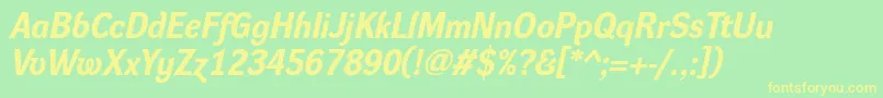 DynagroteskrBolditalic Font – Yellow Fonts on Green Background