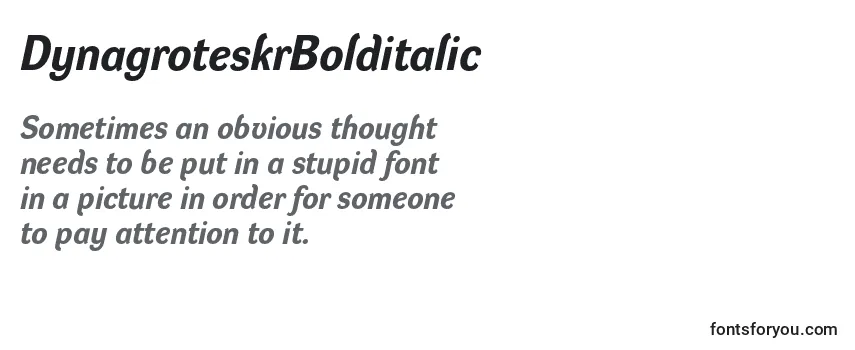 Review of the DynagroteskrBolditalic Font