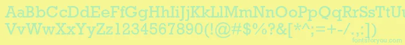 fuente Rockwellstd – Fuentes Verdes Sobre Fondo Amarillo