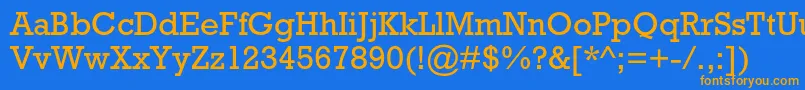 フォントRockwellstd – オレンジ色の文字が青い背景にあります。