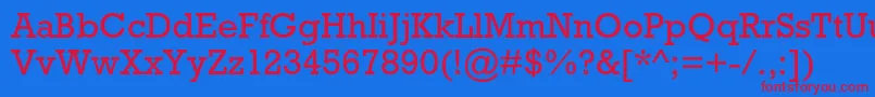 Czcionka Rockwellstd – czerwone czcionki na niebieskim tle