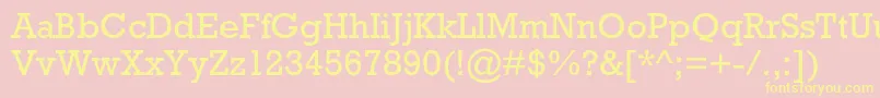 Police Rockwellstd – polices jaunes sur fond rose