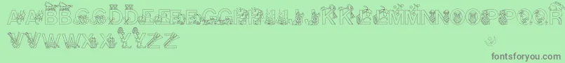 フォントAlphapix – 緑の背景に灰色の文字