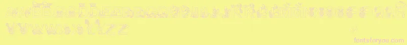 Police Alphapix – polices roses sur fond jaune