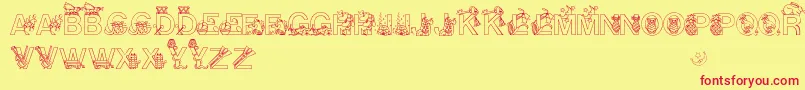 Alphapix Font – Red Fonts on Yellow Background