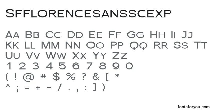 Schriftart Sfflorencesansscexp – Alphabet, Zahlen, spezielle Symbole
