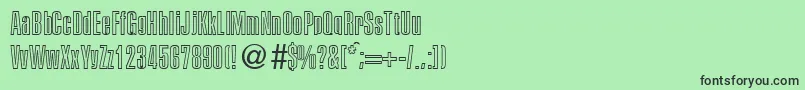 フォントPersistentoutlineBoldDb – 緑の背景に黒い文字