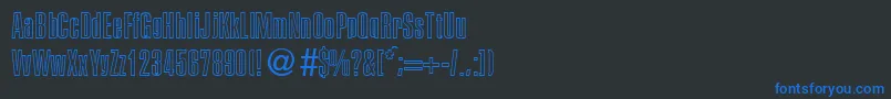 フォントPersistentoutlineBoldDb – 黒い背景に青い文字