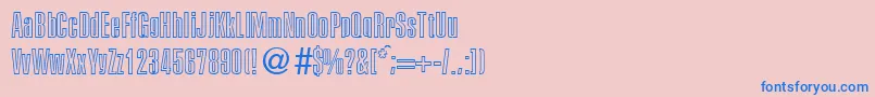 フォントPersistentoutlineBoldDb – ピンクの背景に青い文字