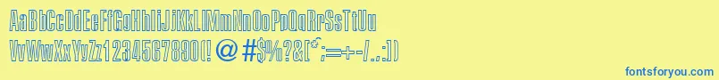 PersistentoutlineBoldDb Font – Blue Fonts on Yellow Background