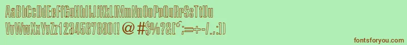 PersistentoutlineBoldDb Font – Brown Fonts on Green Background