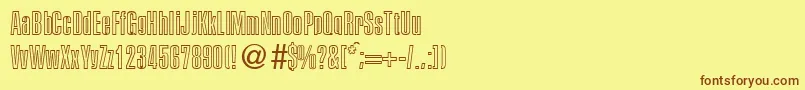 PersistentoutlineBoldDb Font – Brown Fonts on Yellow Background