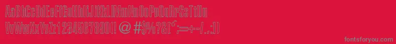 PersistentoutlineBoldDb-Schriftart – Graue Schriften auf rotem Hintergrund