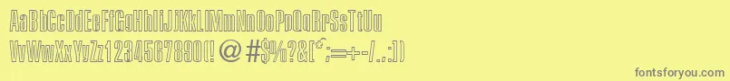 フォントPersistentoutlineBoldDb – 黄色の背景に灰色の文字