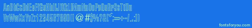 フォントPersistentoutlineBoldDb – 青い背景に緑のフォント