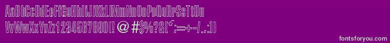 PersistentoutlineBoldDb Font – Green Fonts on Purple Background