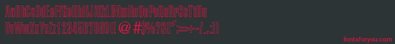 PersistentoutlineBoldDb Font – Red Fonts on Black Background