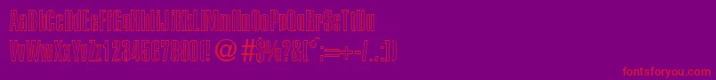 PersistentoutlineBoldDb Font – Red Fonts on Purple Background