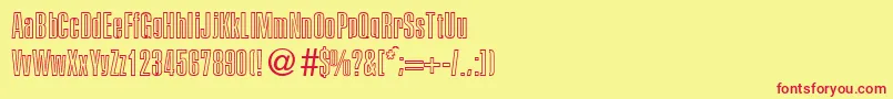 PersistentoutlineBoldDb Font – Red Fonts on Yellow Background