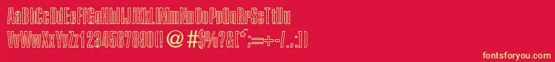 PersistentoutlineBoldDb Font – Yellow Fonts on Red Background