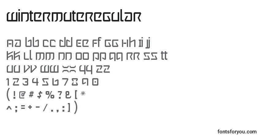 Czcionka WintermuteRegular – alfabet, cyfry, specjalne znaki