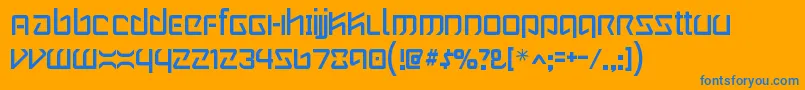 WintermuteRegular Font – Blue Fonts on Orange Background