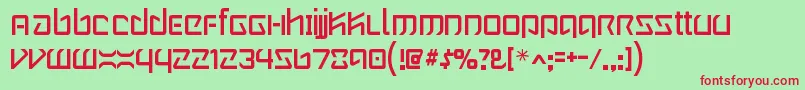 WintermuteRegular Font – Red Fonts on Green Background