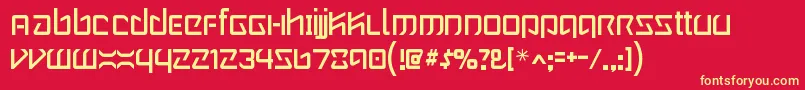 WintermuteRegular Font – Yellow Fonts on Red Background