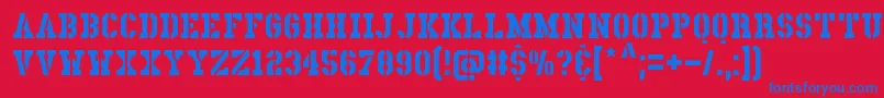 LadenDirnaith Font – Blue Fonts on Red Background