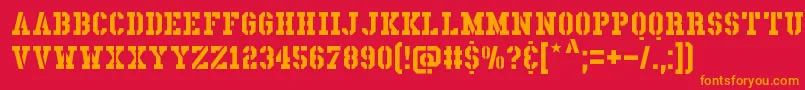 LadenDirnaith Font – Orange Fonts on Red Background